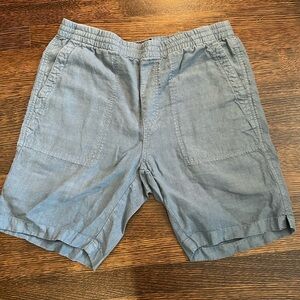 7" ITALIAN LINEN BEACH SHORT IN LIGHT BLUE